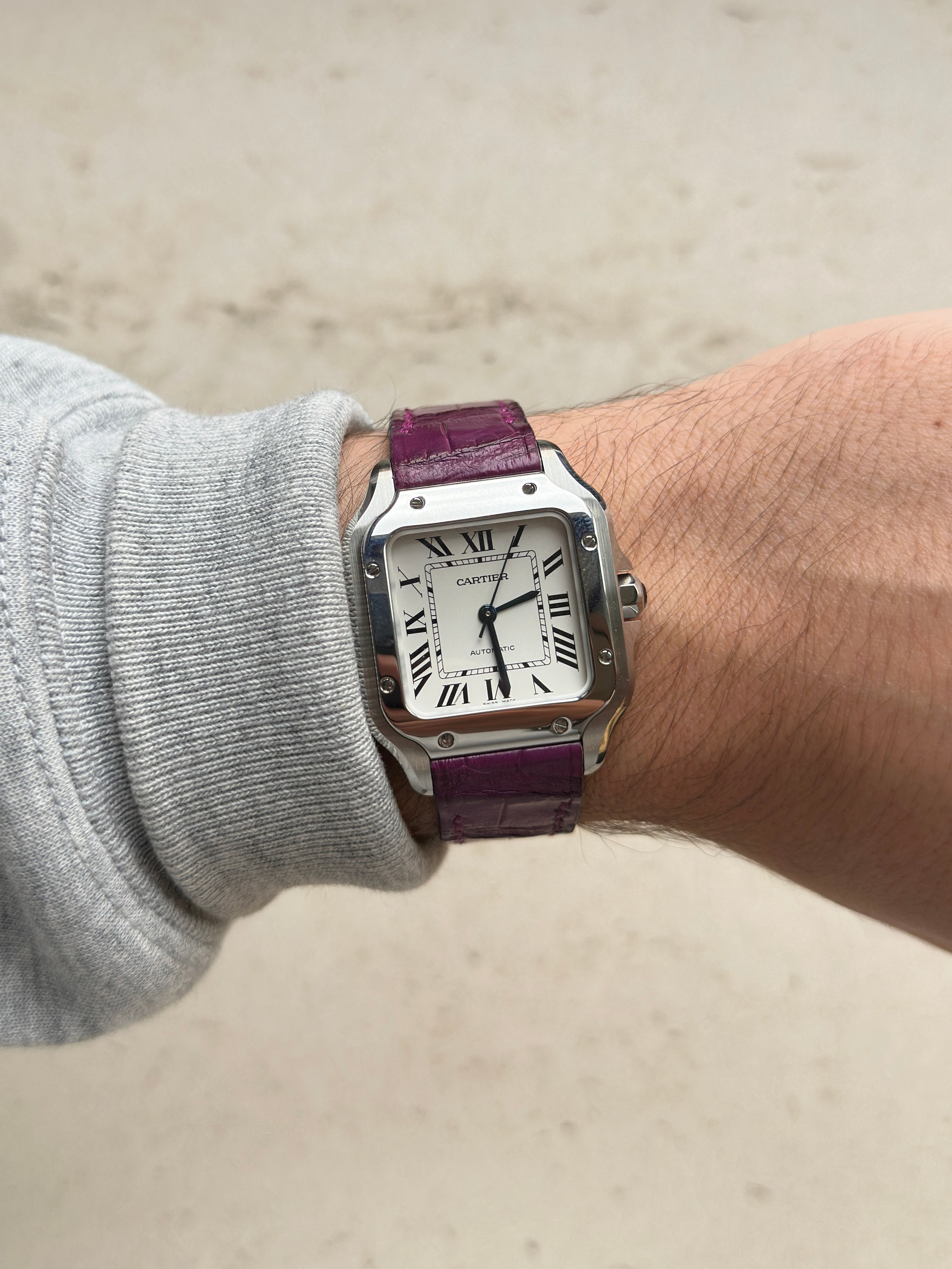 Cartier Santos Large Grain Alligator Leather Strap WSSA (Medium & Large) – Quick Release Compatible