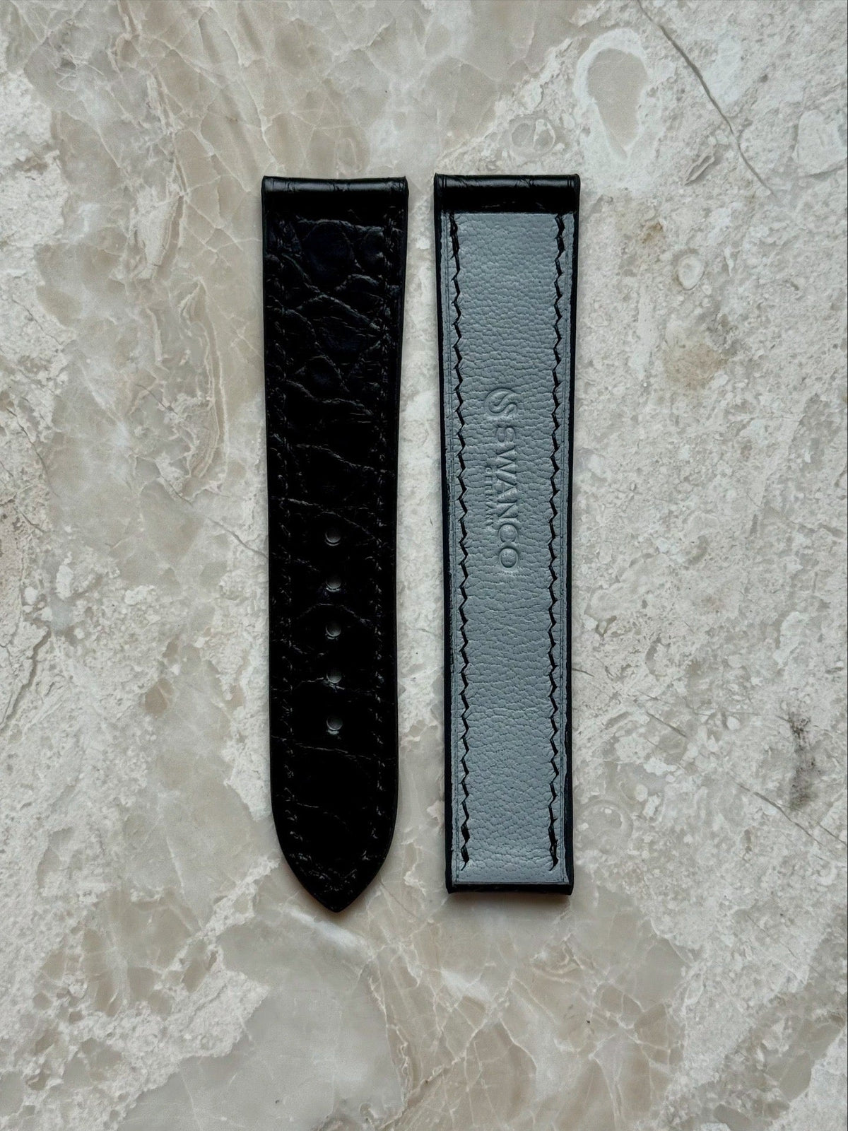 Matte alligator leather strap for Omega Speedmaster & Seamaster – handmade by Atelier Taha