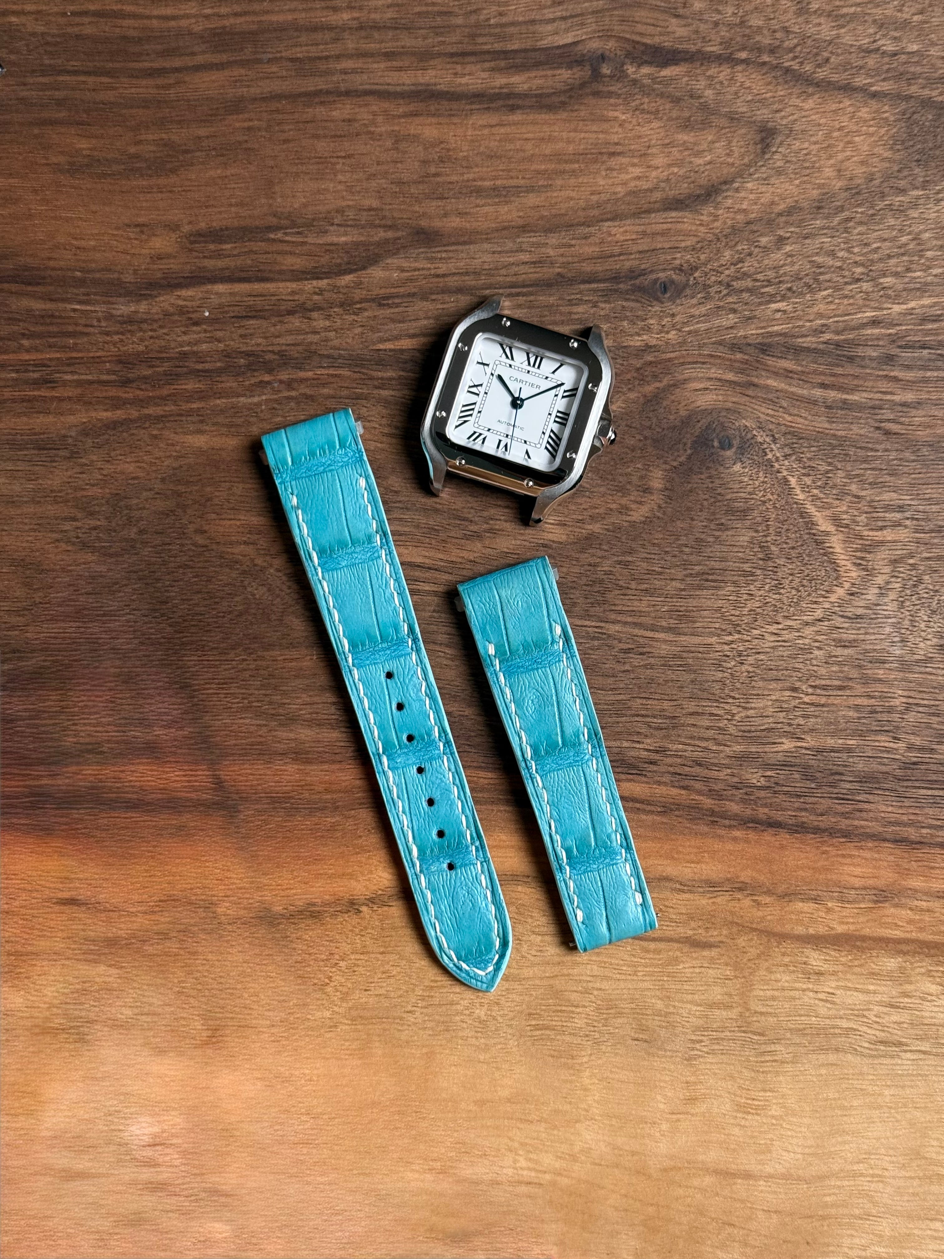 Cartier Santos Large Grain Alligator Leather Strap WSSA (Medium & Large) – Quick Release Compatible