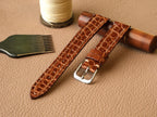 Maßgeschneidertes Cartier Tank Lederuhrenarmband – handgefertigtes glänzendes Alligatorlederarmband