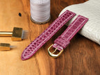 Maßgeschneidertes Cartier Tank Lederuhrenarmband – handgefertigtes glänzendes Alligatorlederarmband
