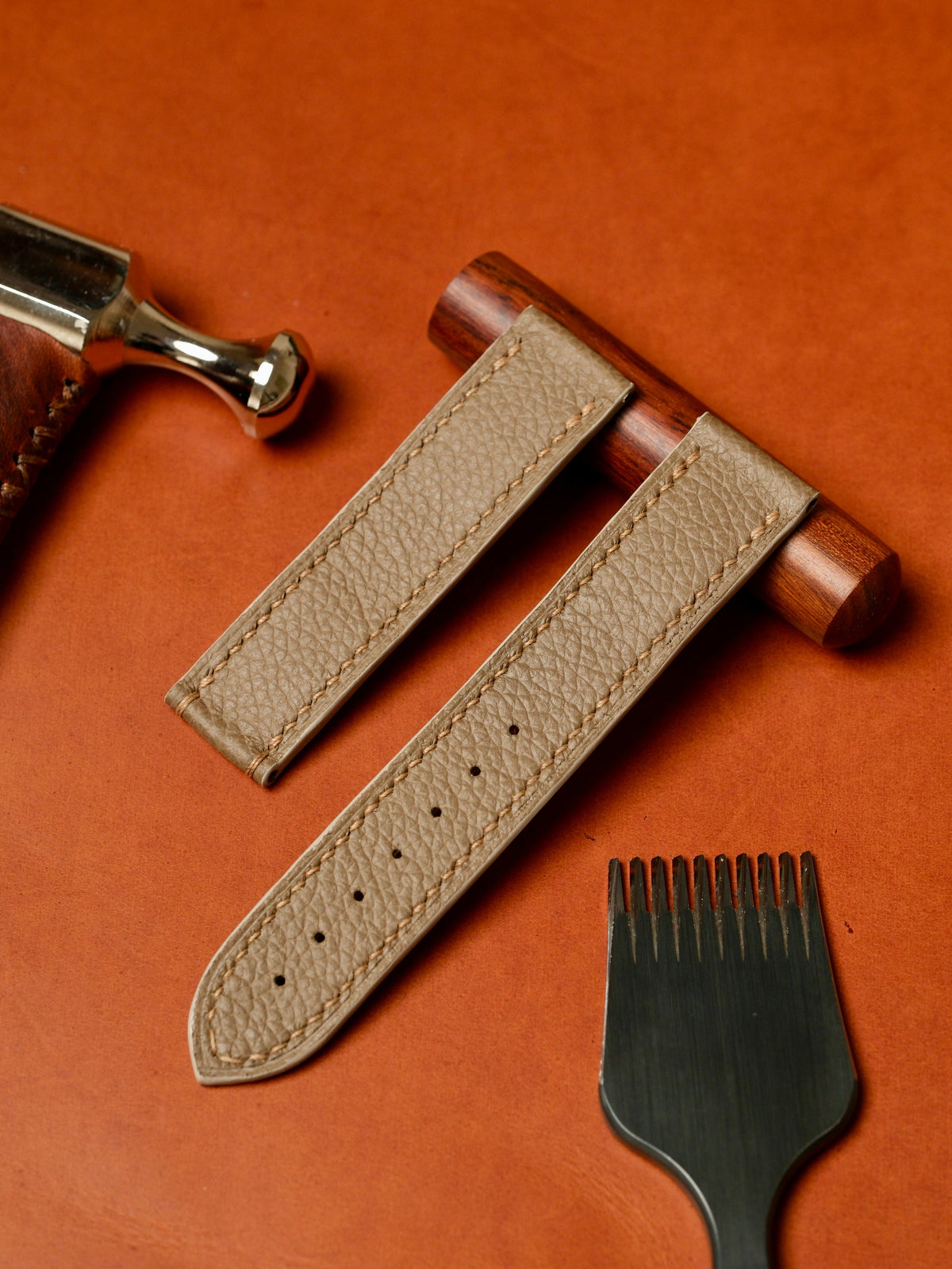 Matte alligator leather strap for Omega Speedmaster & Seamaster – handmade by Atelier Taha
