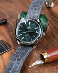 Matte alligator leather strap for Omega Speedmaster & Seamaster – handmade by Atelier Taha
