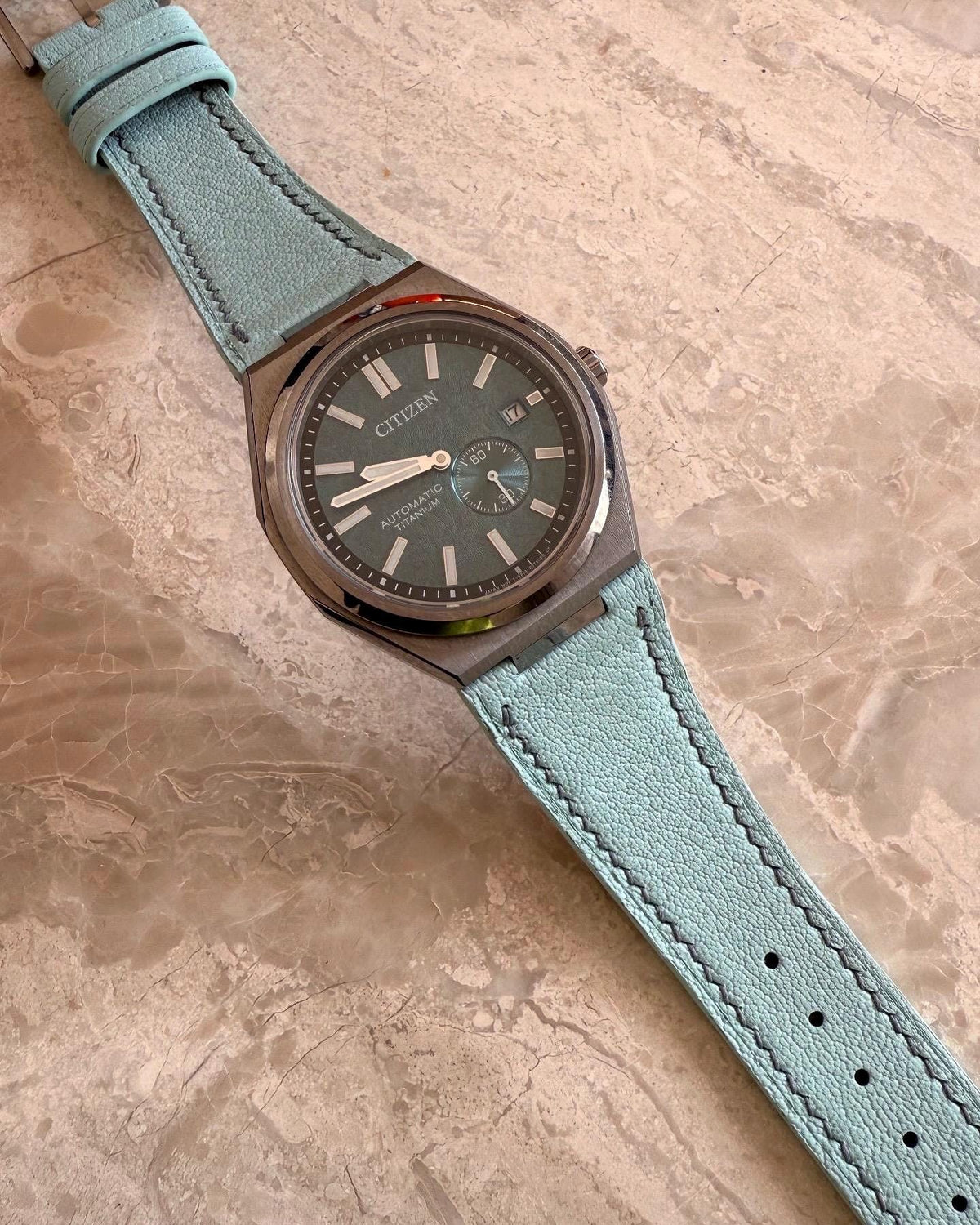 French goat leather strap for Citizen Zenshin – handmade by Atelier Taha