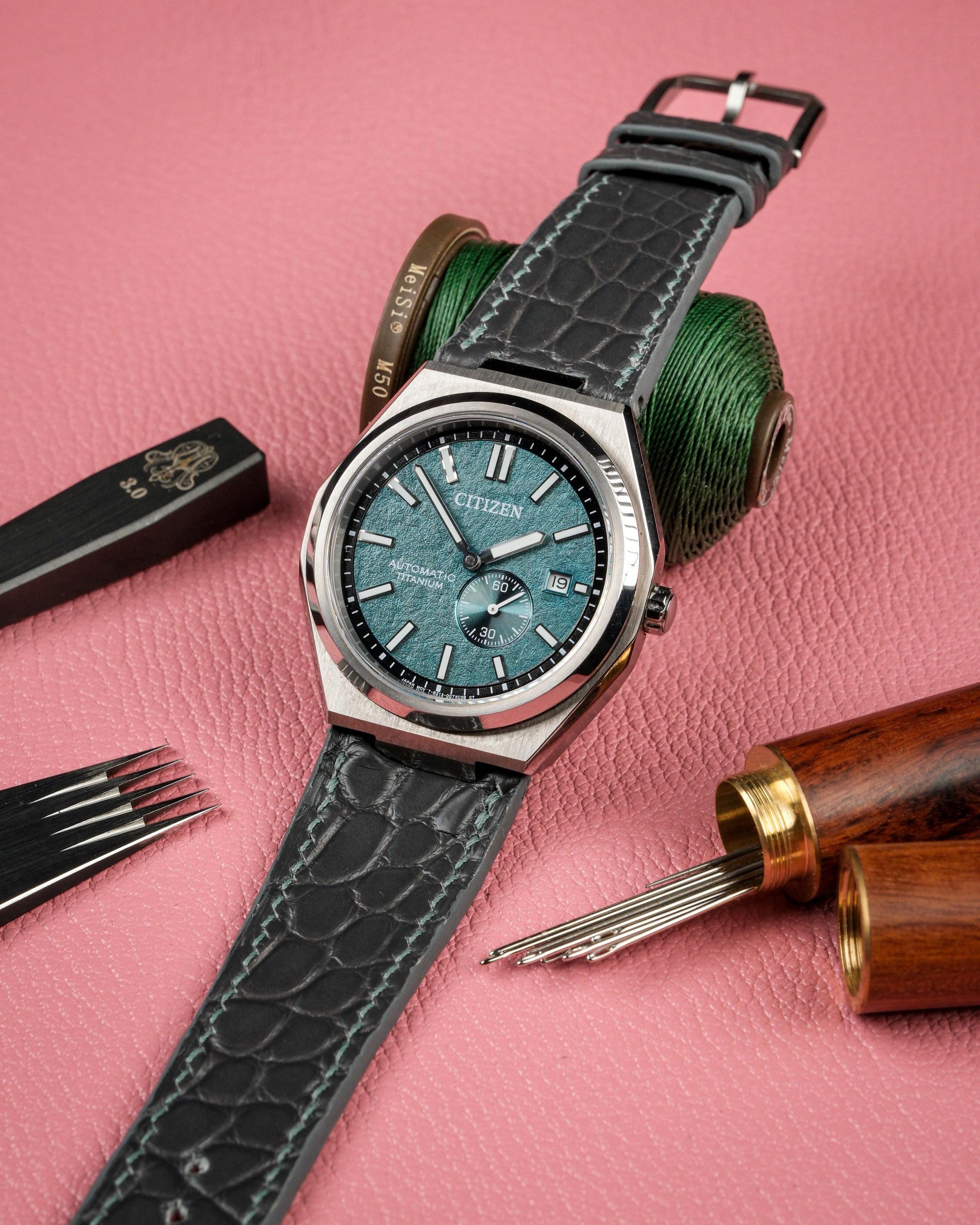 Citizen Zenshin Lederuhrenarmband - Mattes Alligatorleder