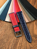 Maßgeschneidertes Cartier Tank Lederuhrenarmband – handgefertigtes glänzendes Alligatorlederarmband