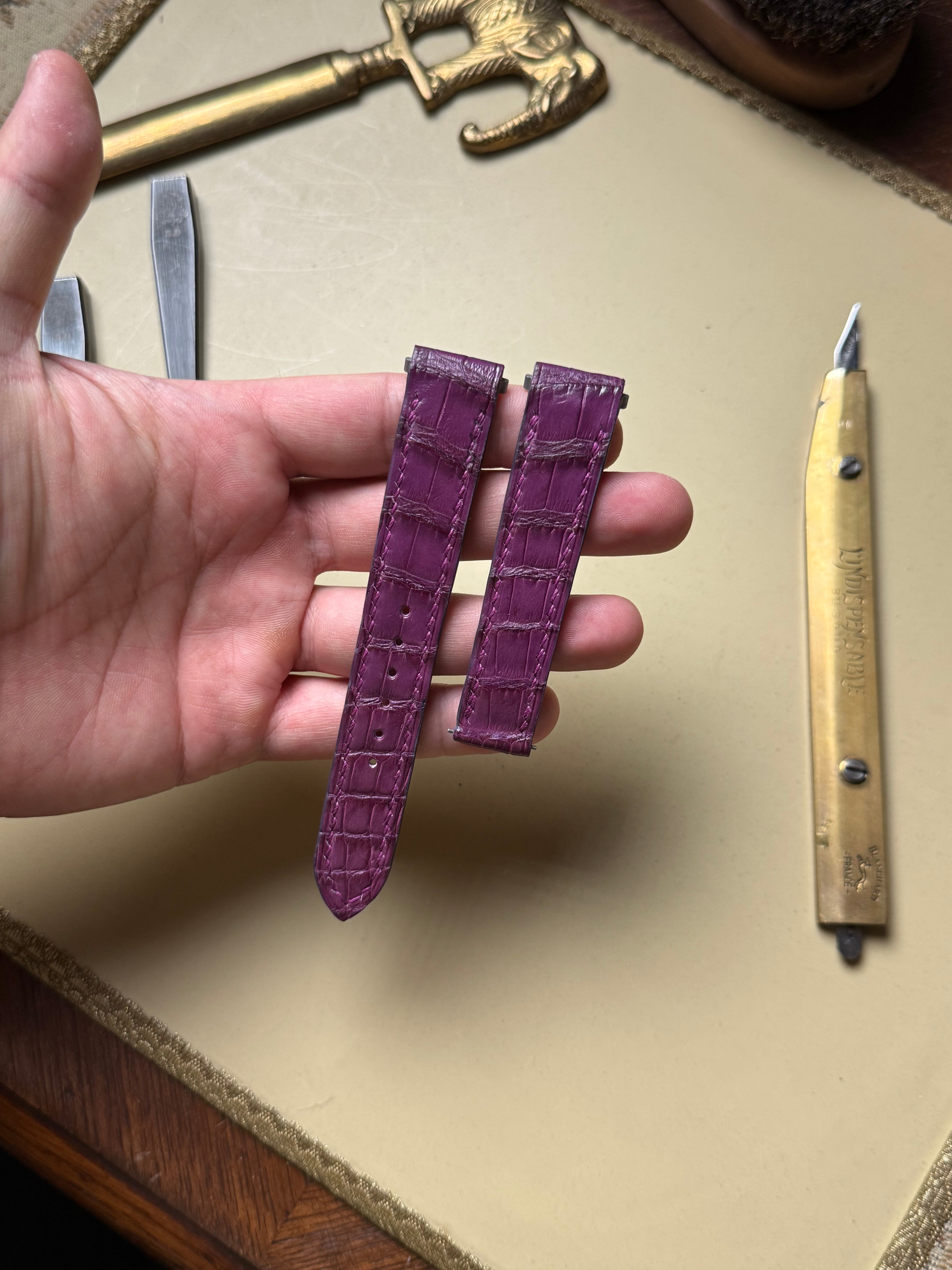 Cartier Santos Large Grain Alligator Leather Strap WSSA (Medium & Large) – Quick Release Compatible