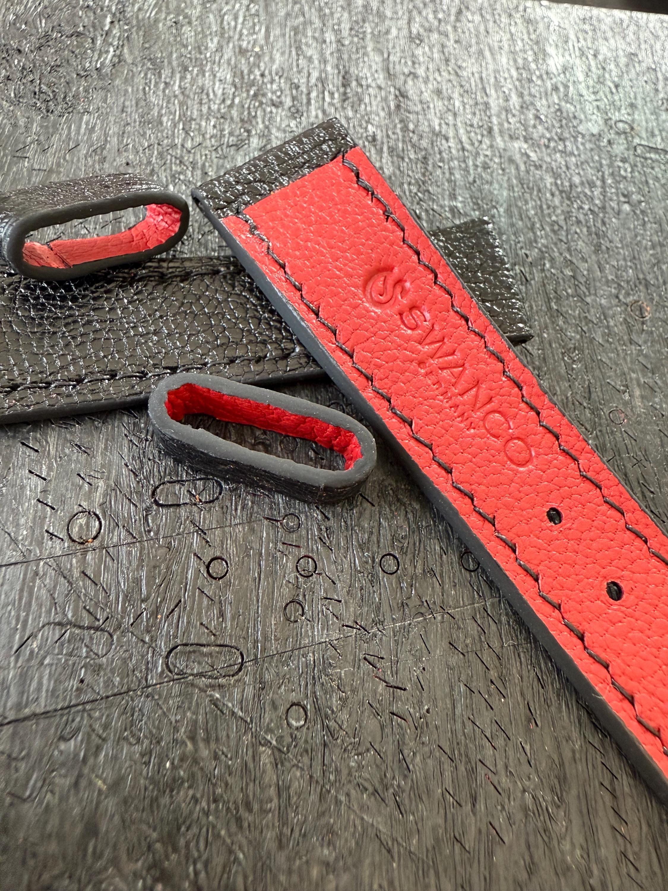 Maßgefertigtes, handgefertigtes Uhrenarmband aus Chévre-Sully-Leder