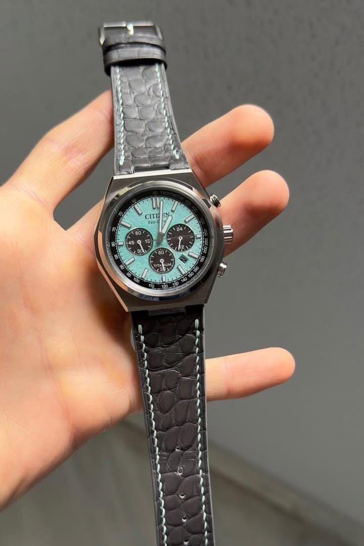 Matte alligator leather strap for Citizen Zenshin – handmade by Atelier Taha