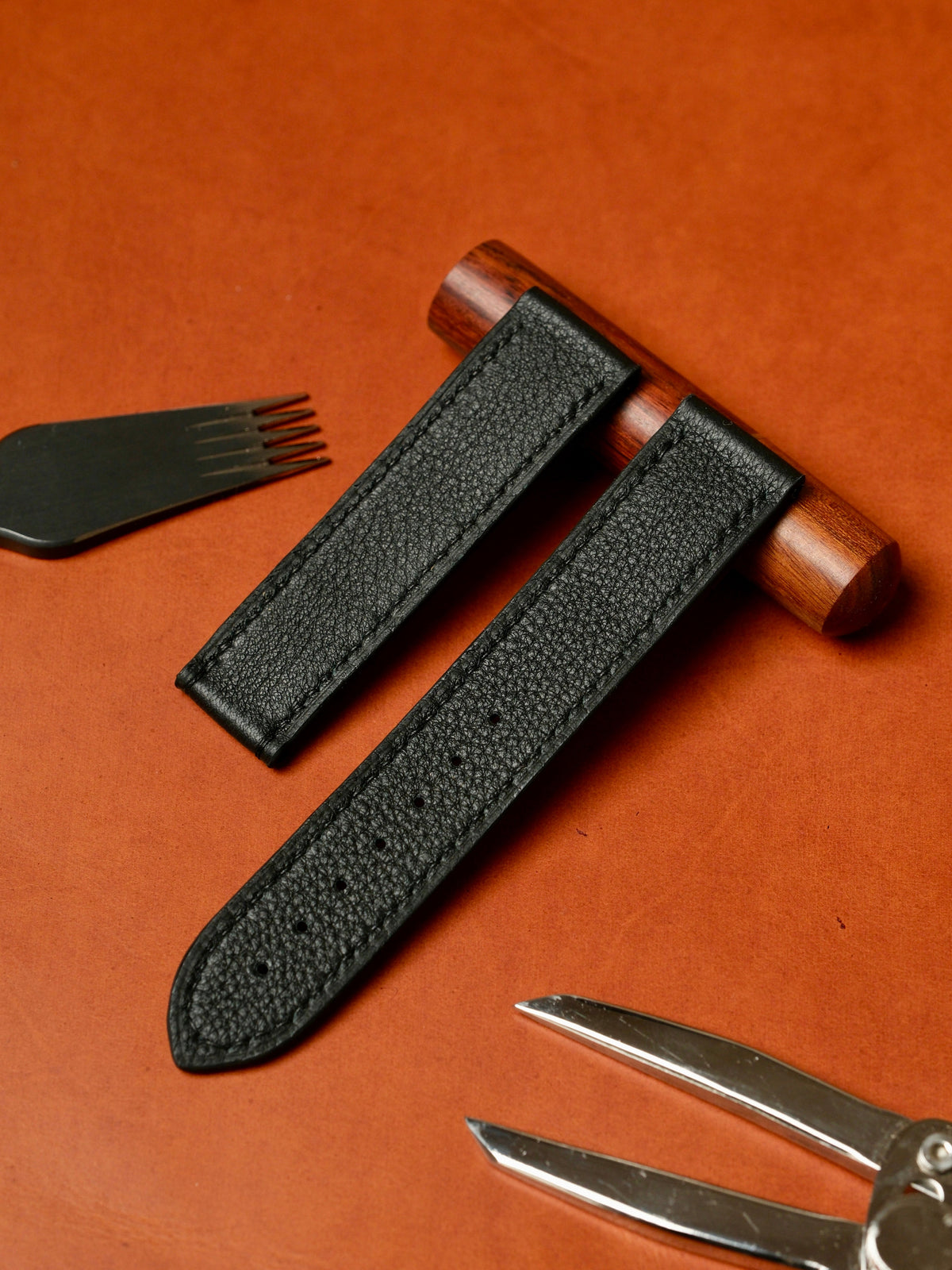 Matte alligator leather strap for Omega Speedmaster & Seamaster – handmade by Atelier Taha
