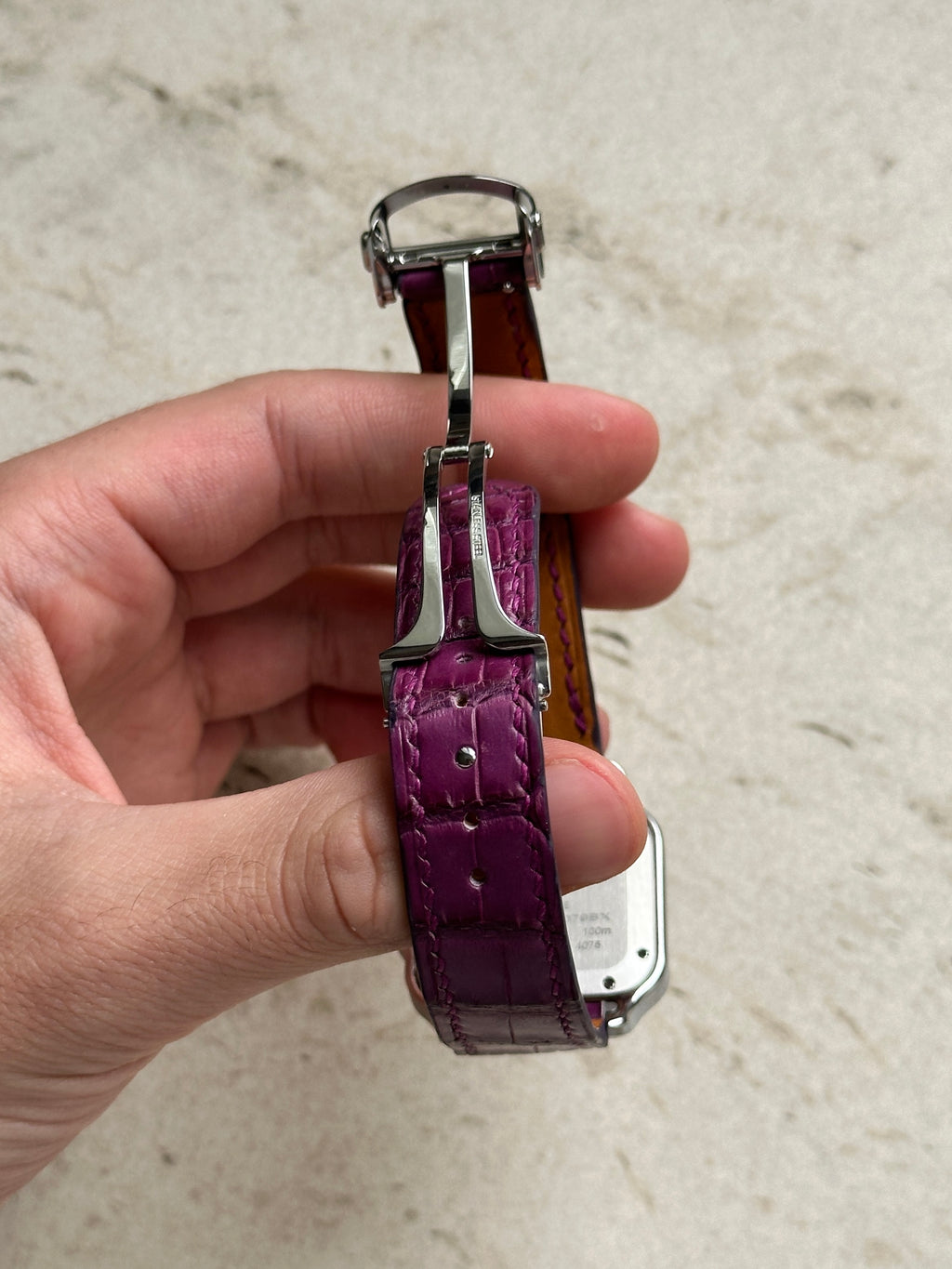Cartier Santos Large Grain Alligator Leather Strap WSSA (Medium & Large) – Quick Release Compatible