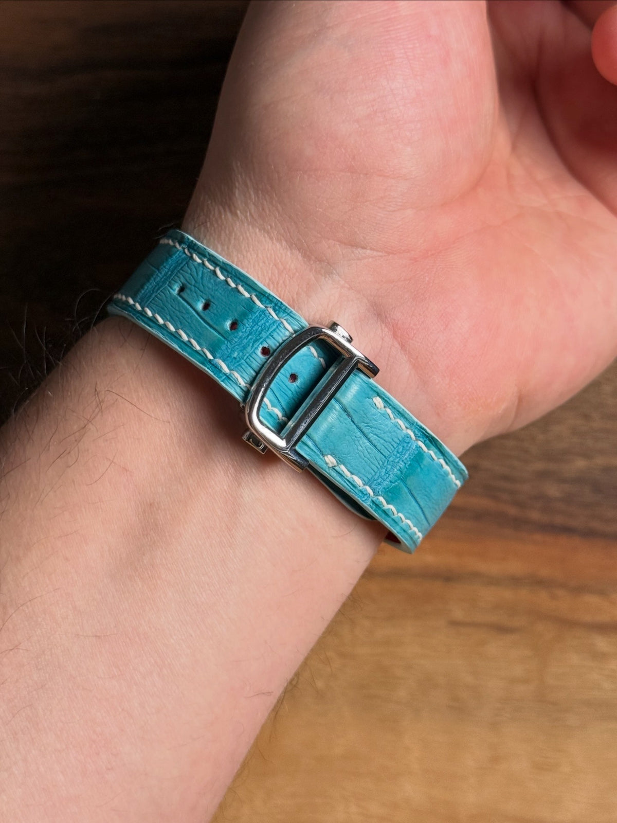 Cartier Santos Lederarmband WSSA (Medium & Large) – großgenarbtes Alligatorleder, kompatibel mit Schnellwechselsystem