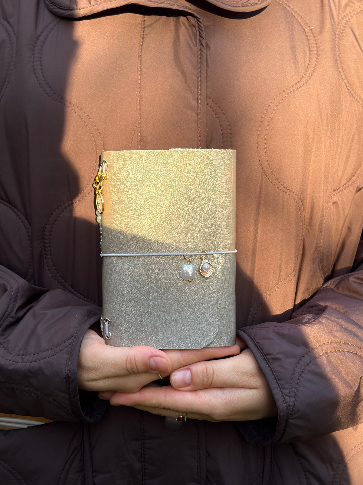 Silver Ocean Leather Journal Cover
