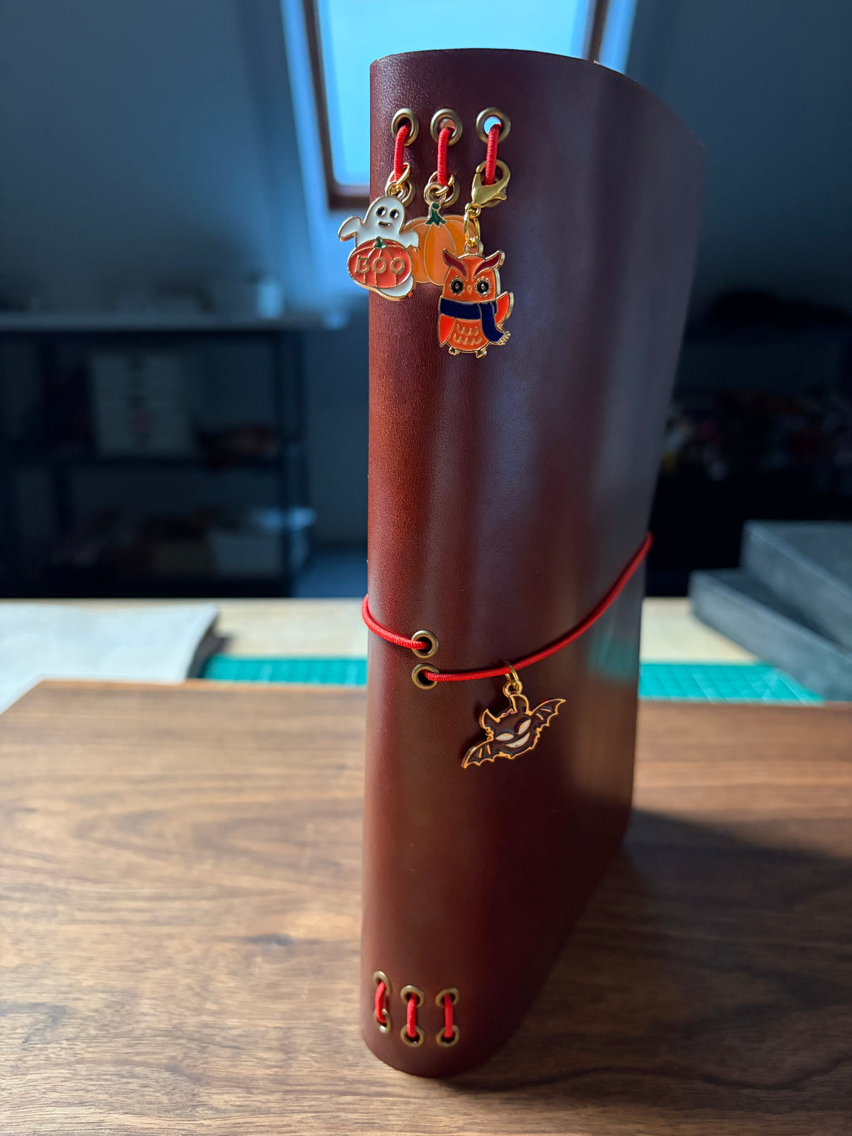 Spooky Halloween Leather Journal Cover A5