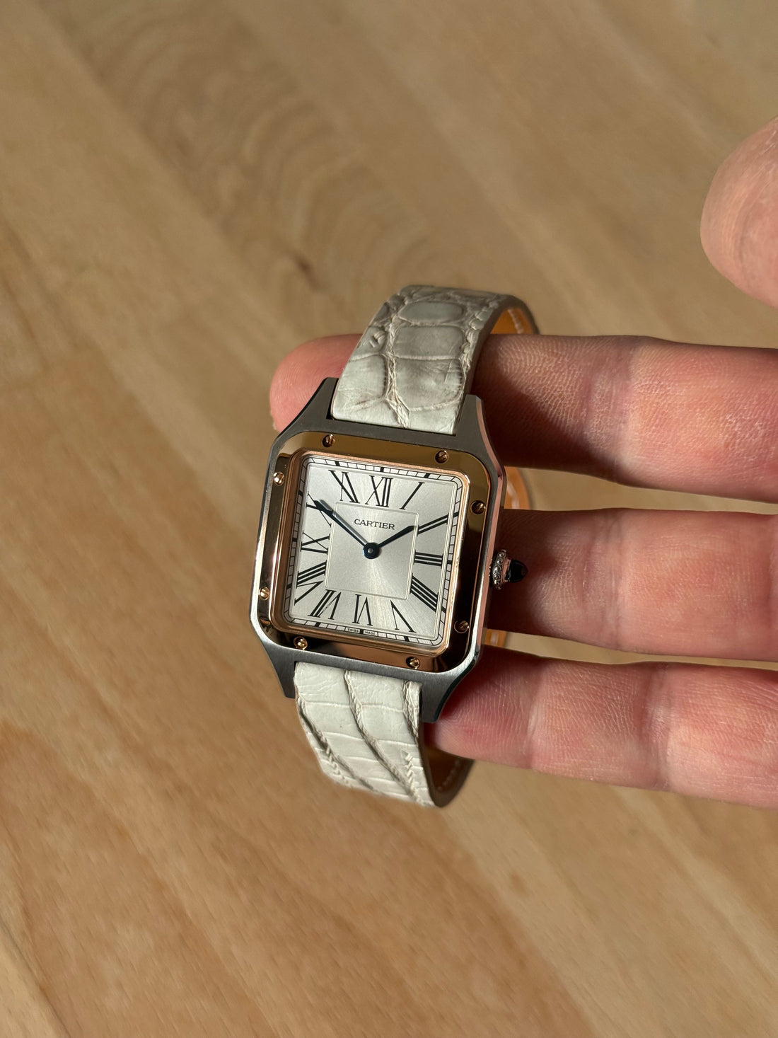 Ready-Made Cartier Santos-Dumont Large Strap – Himalaya Large Grain Alligator, 120/80 mm