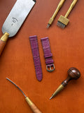 Maßgeschneidertes Cartier Tank Lederuhrenarmband – handgefertigtes glänzendes Alligatorlederarmband