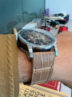 Maßgeschneidertes Cartier Tank Lederuhrenarmband – handgefertigtes glänzendes Alligatorlederarmband