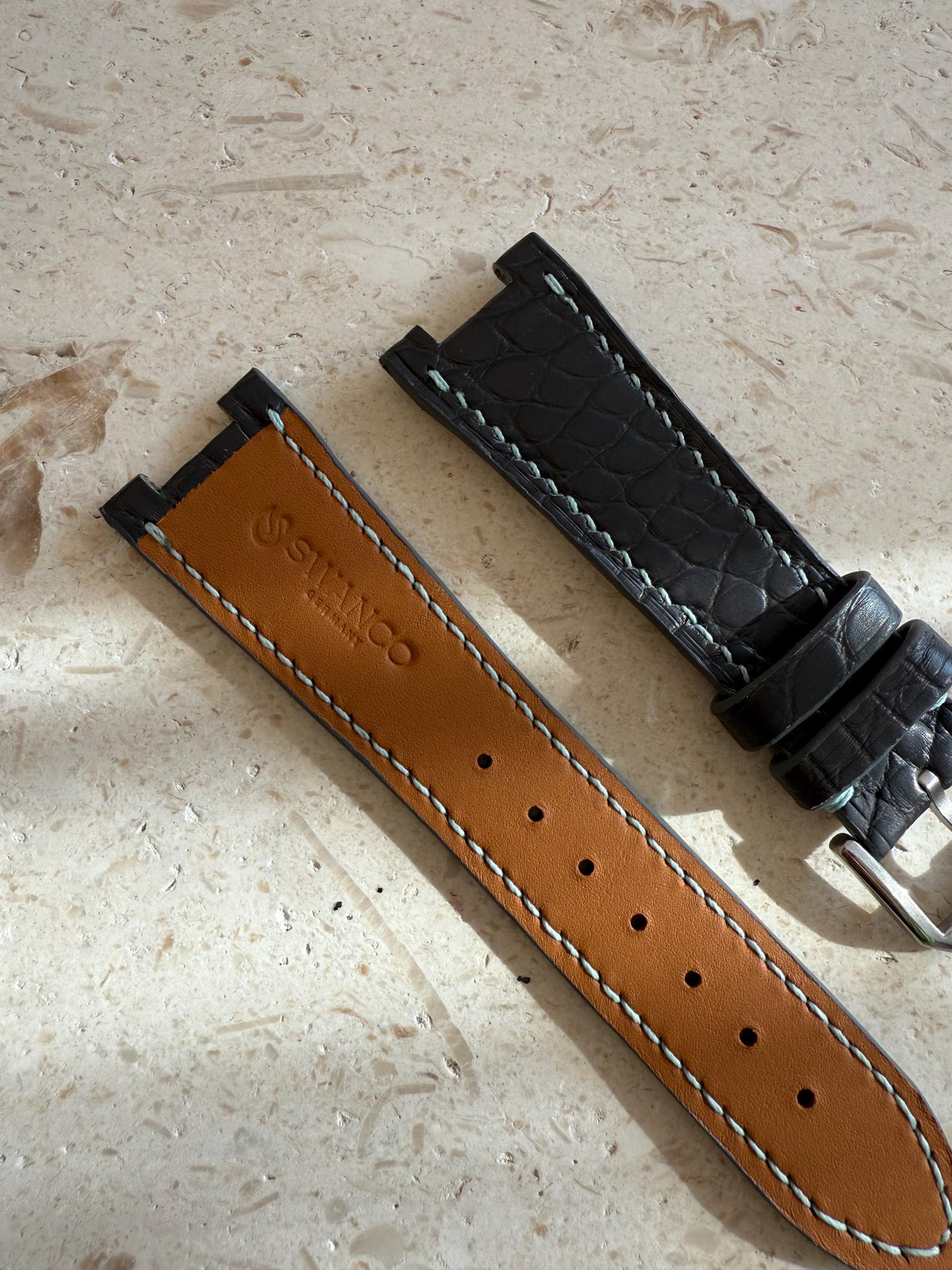 Matte alligator leather strap for Citizen Zenshin – handmade by Atelier Taha
