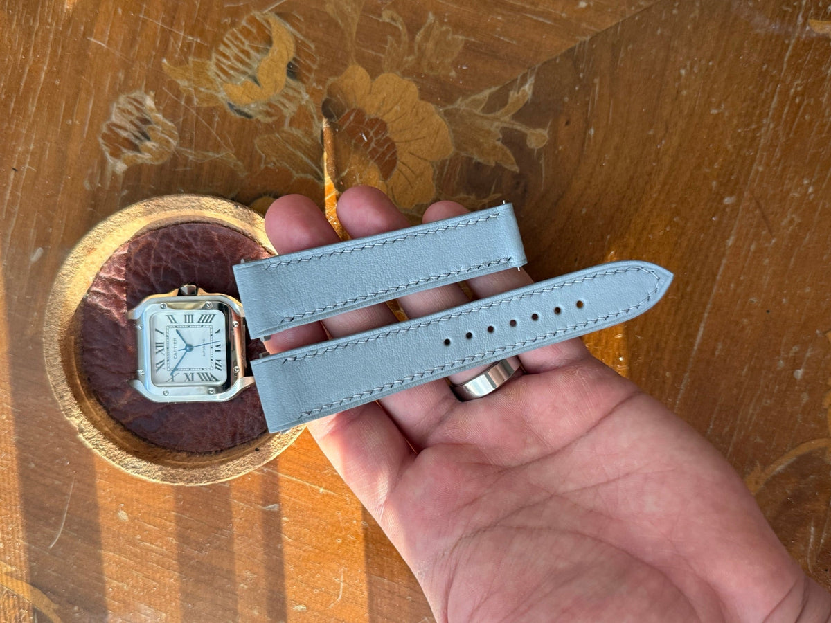French goat leather strap for Cartier Santos WSSA – handmade by Atelier Taha