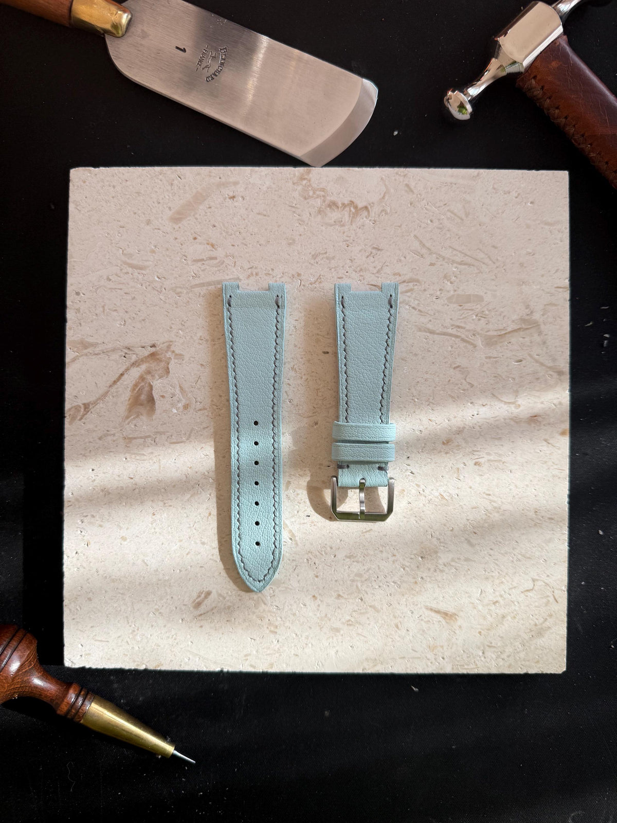 French goat leather strap for Citizen Zenshin – handmade by Atelier Taha