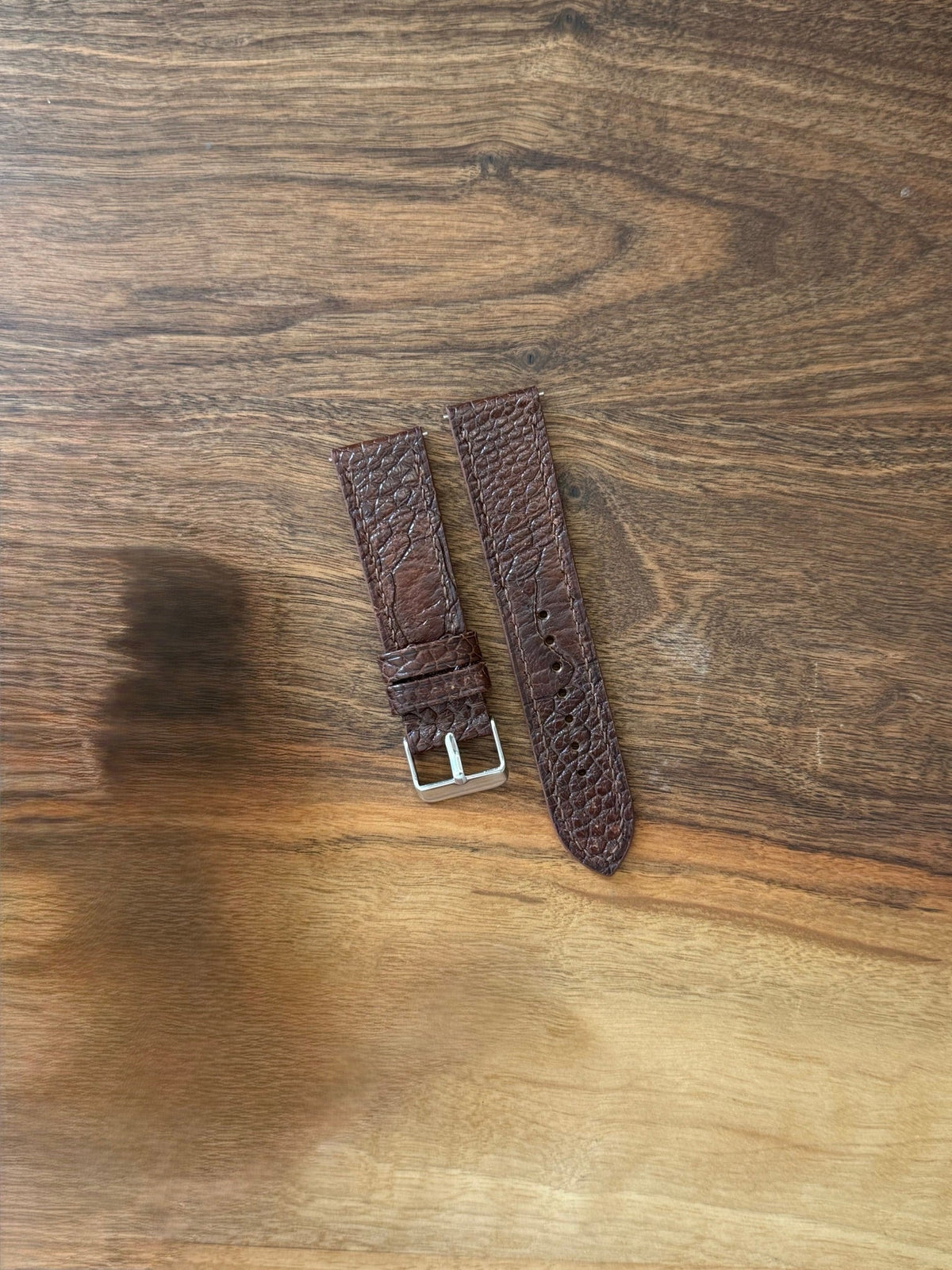 Ostrich leg leather strap – handmade by Atelier Taha