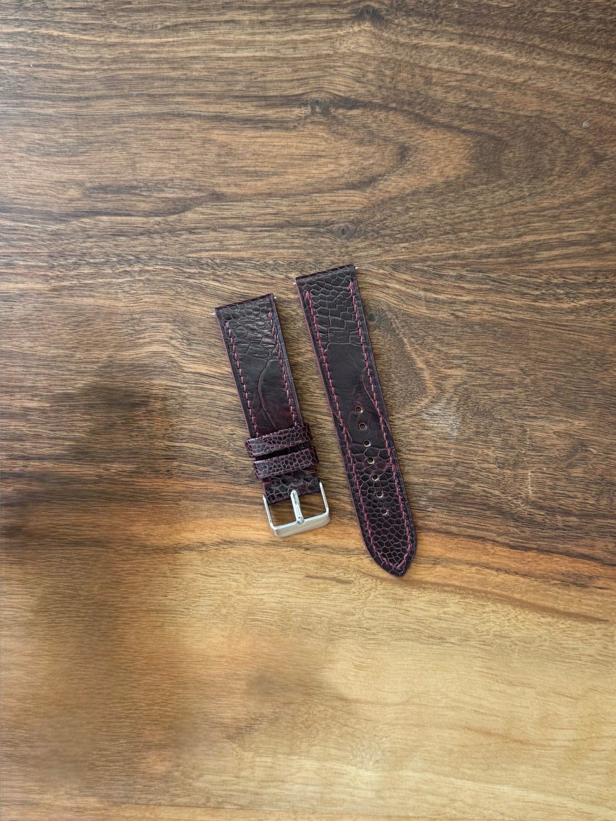Ostrich leg leather strap – handmade by Atelier Taha