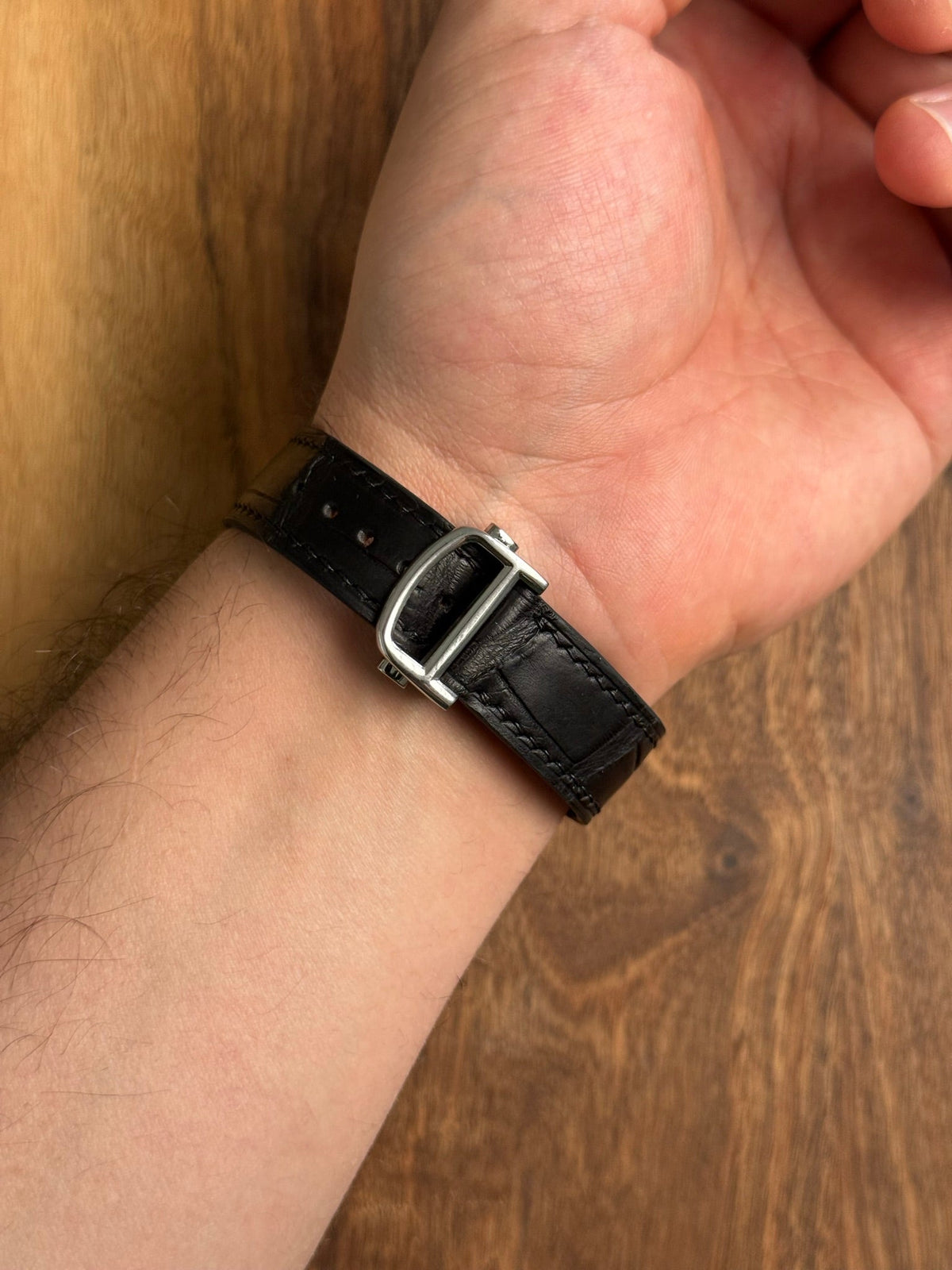Large grain alligator leather strap – handmade by Atelier Taha