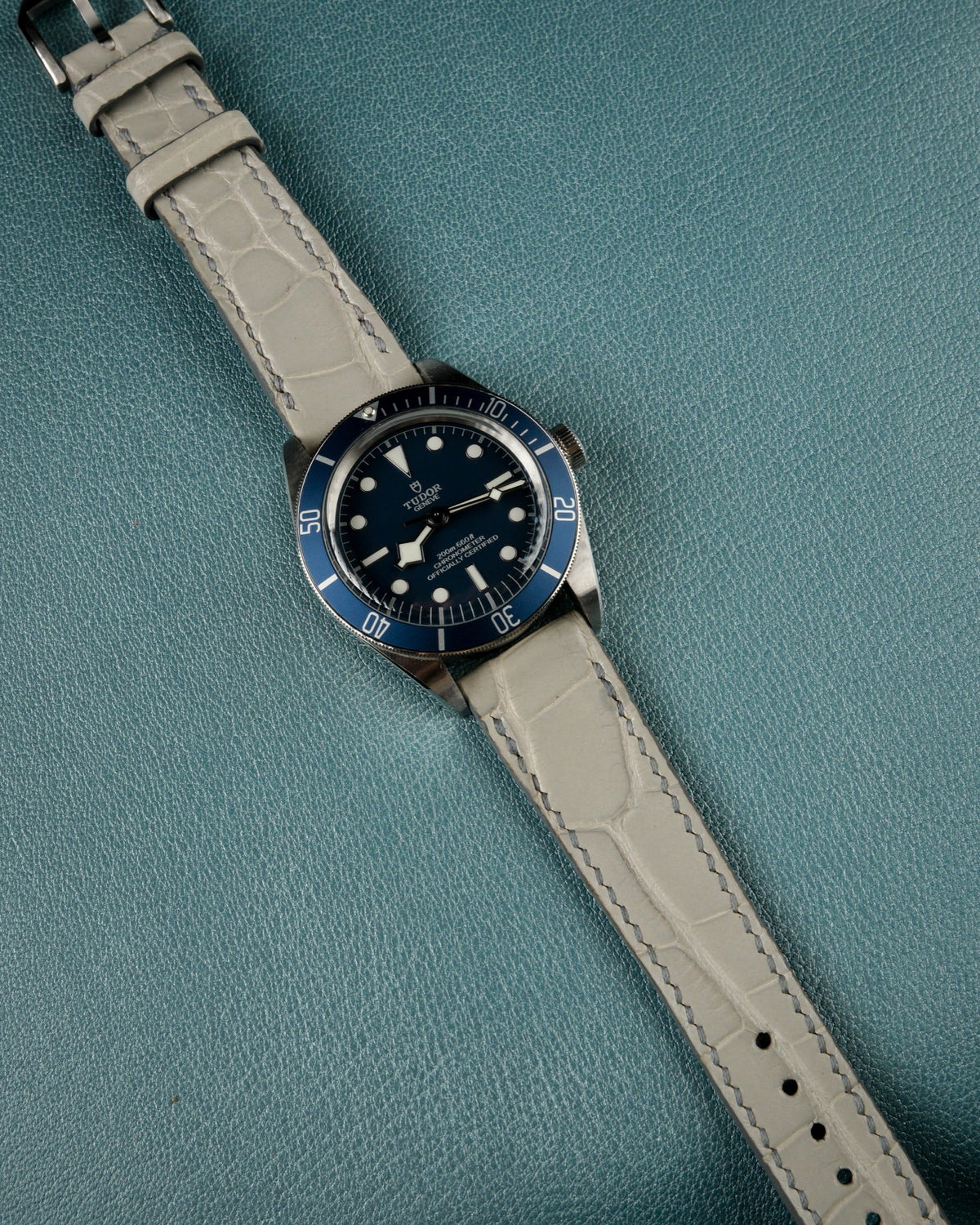 Large grain alligator leather strap – handmade by Atelier Taha