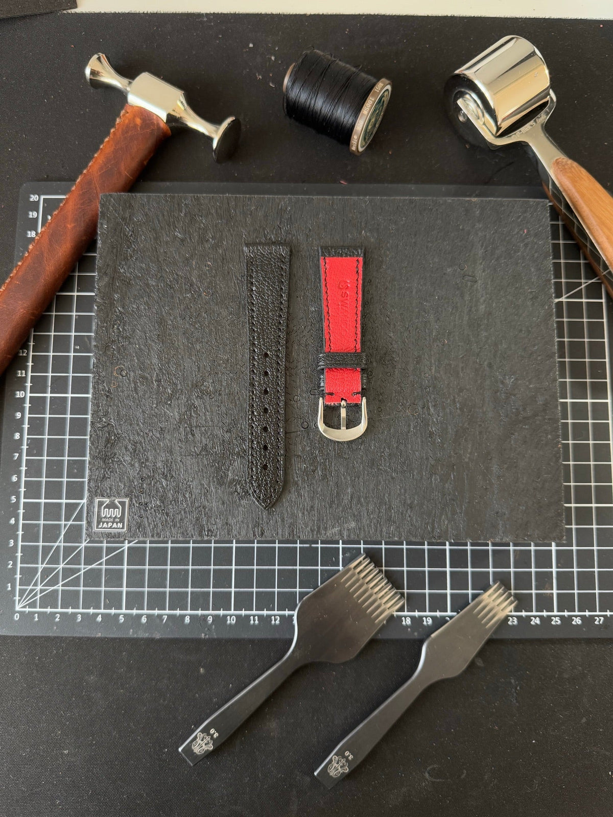French goat leather strap – handmade by Atelier Taha