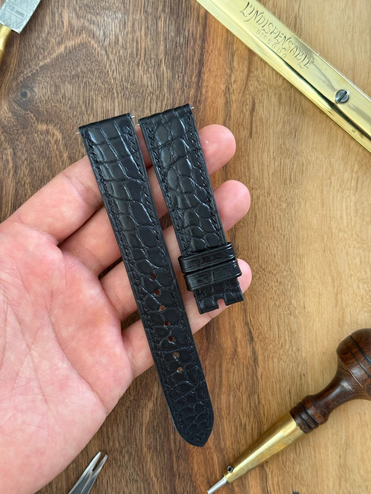 Matte alligator leather strap – handmade by Atelier Taha