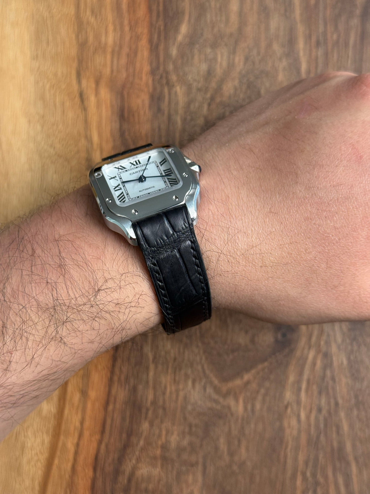 Large grain alligator leather strap – handmade by Atelier Taha