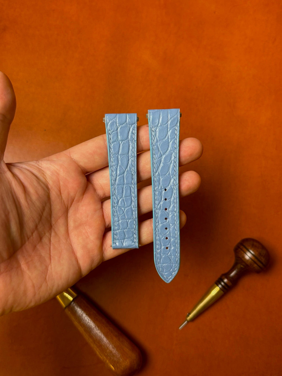 Matte alligator leather strap – handmade by Atelier Taha
