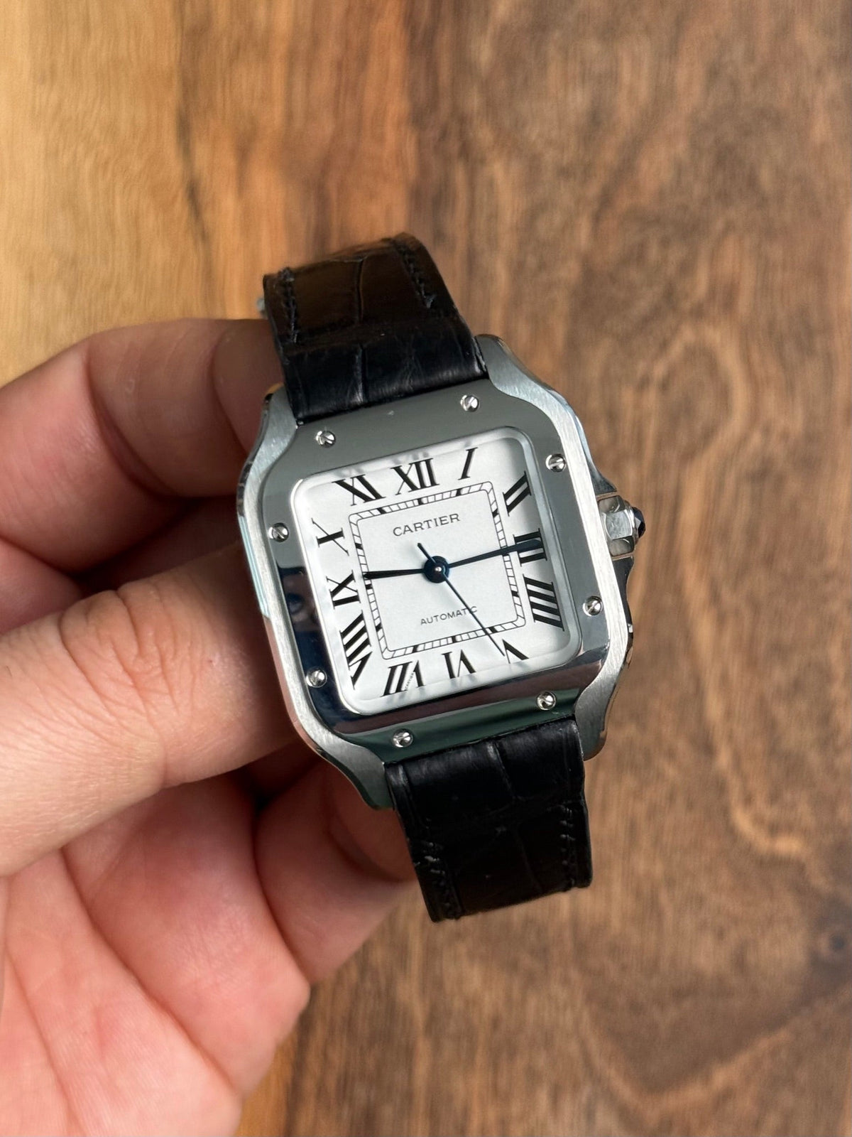 Large grain alligator leather strap – handmade by Atelier Taha