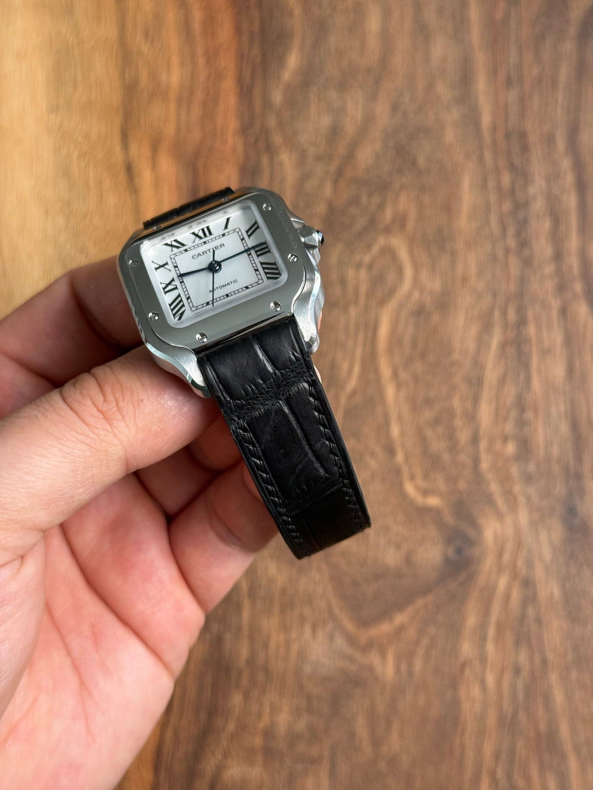Large grain alligator leather strap – handmade by Atelier Taha