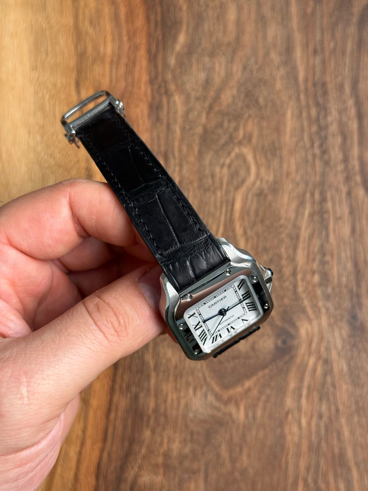 Large grain alligator leather strap – handmade by Atelier Taha