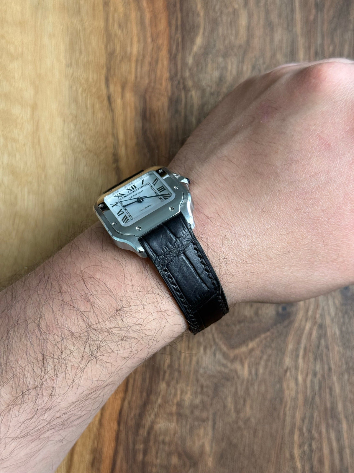 Large grain alligator leather strap – handmade by Atelier Taha