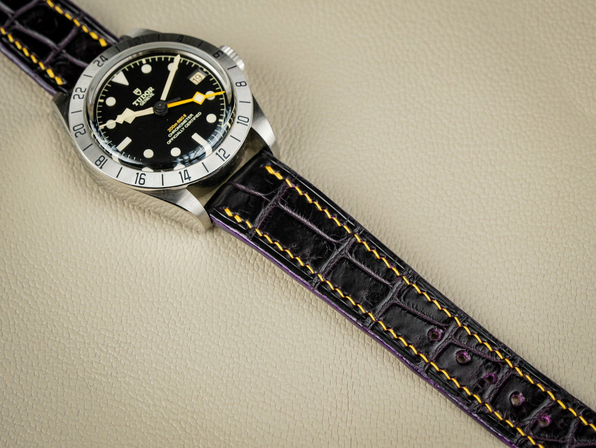 Large grain alligator leather strap – handmade by Atelier Taha