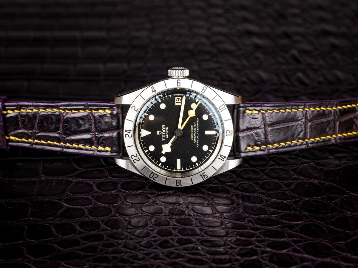 Large grain alligator leather strap – handmade by Atelier Taha