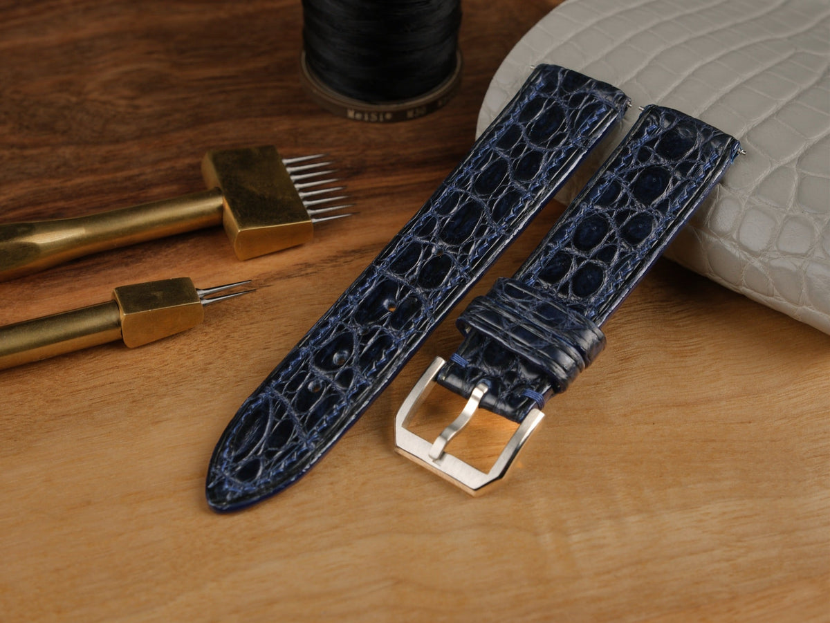 Large grain alligator leather strap – handmade by Atelier Taha