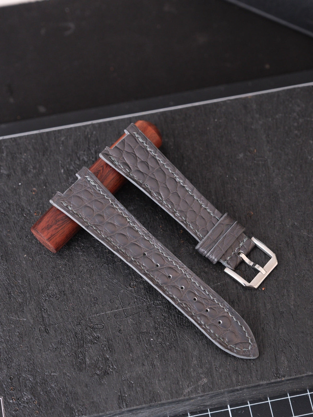 Matte alligator leather strap – handmade by Atelier Taha