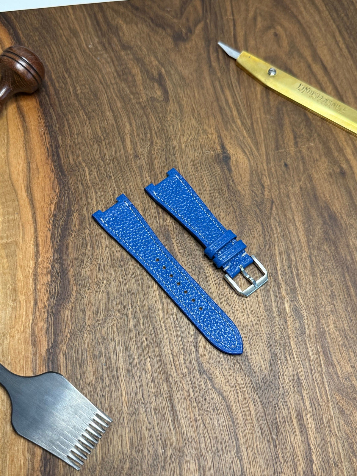 Granite calf leather strap – handmade by Atelier Taha