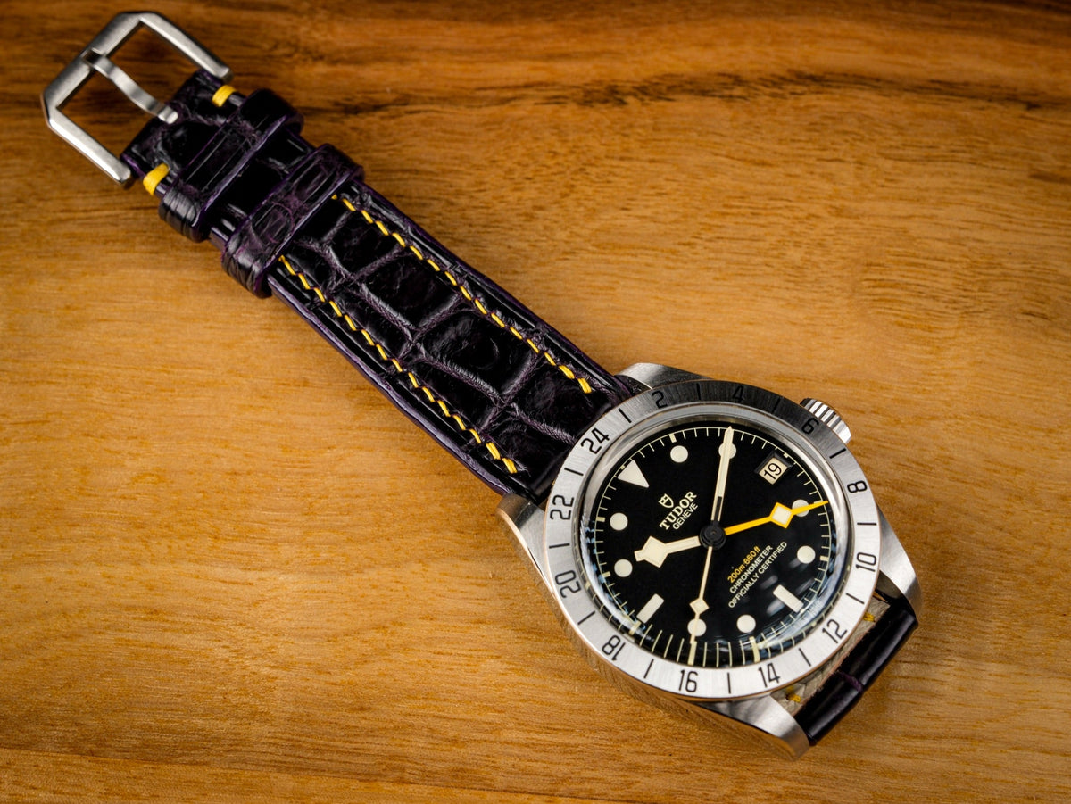Large grain alligator leather strap – handmade by Atelier Taha